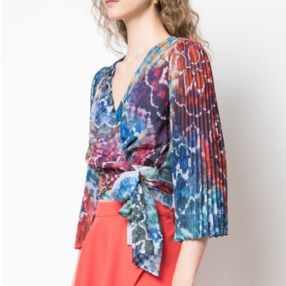 SOLD OUT ♥️ HP✨ NWT Alice+Olivia Silk Tie Dye Wrap - Picture 4 of 6